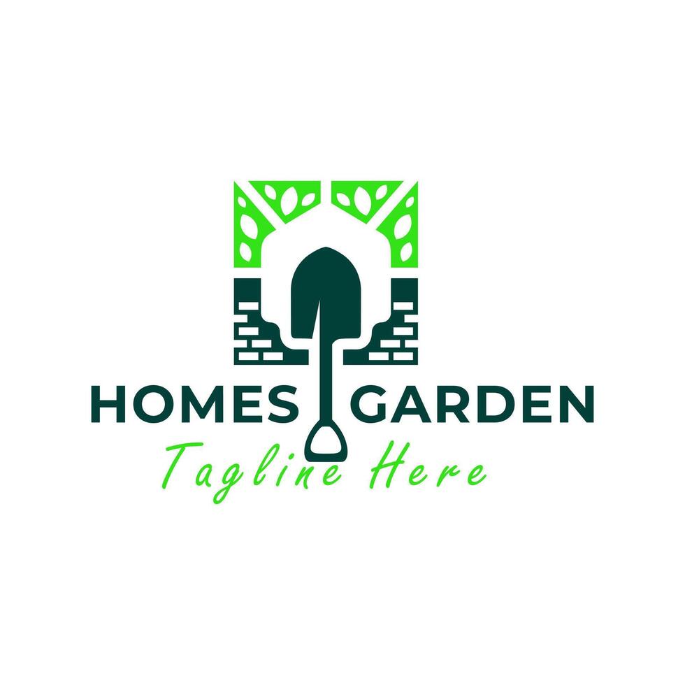 garden house illustration logo vector