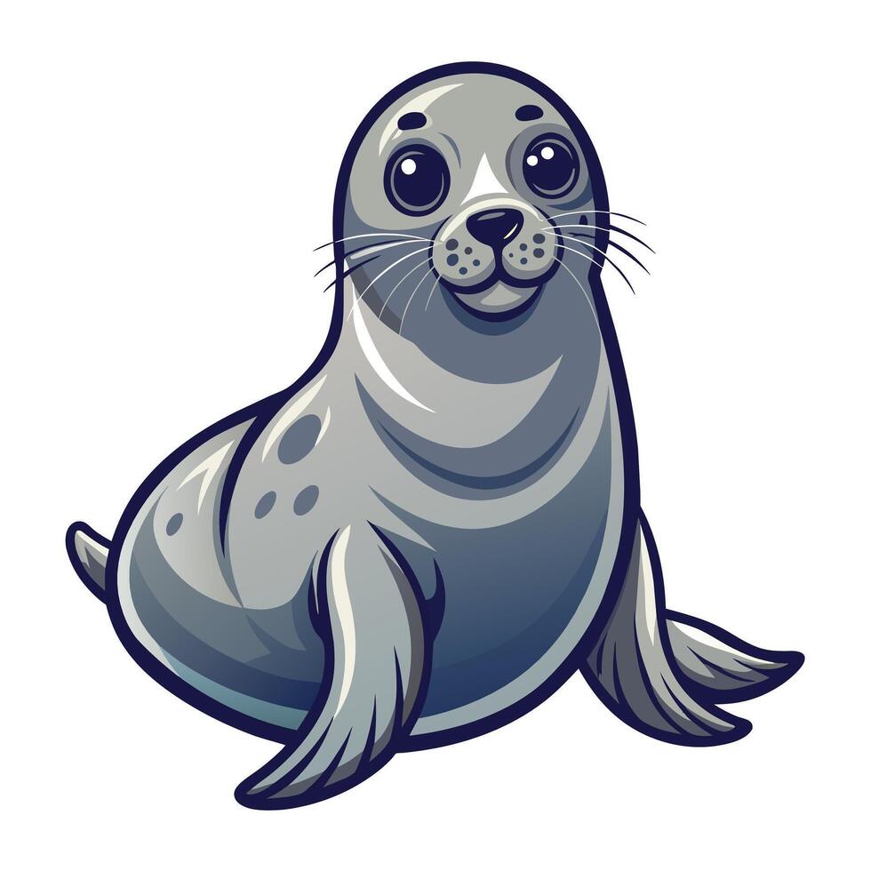 seal animal illustration flat style, a seal animal vector