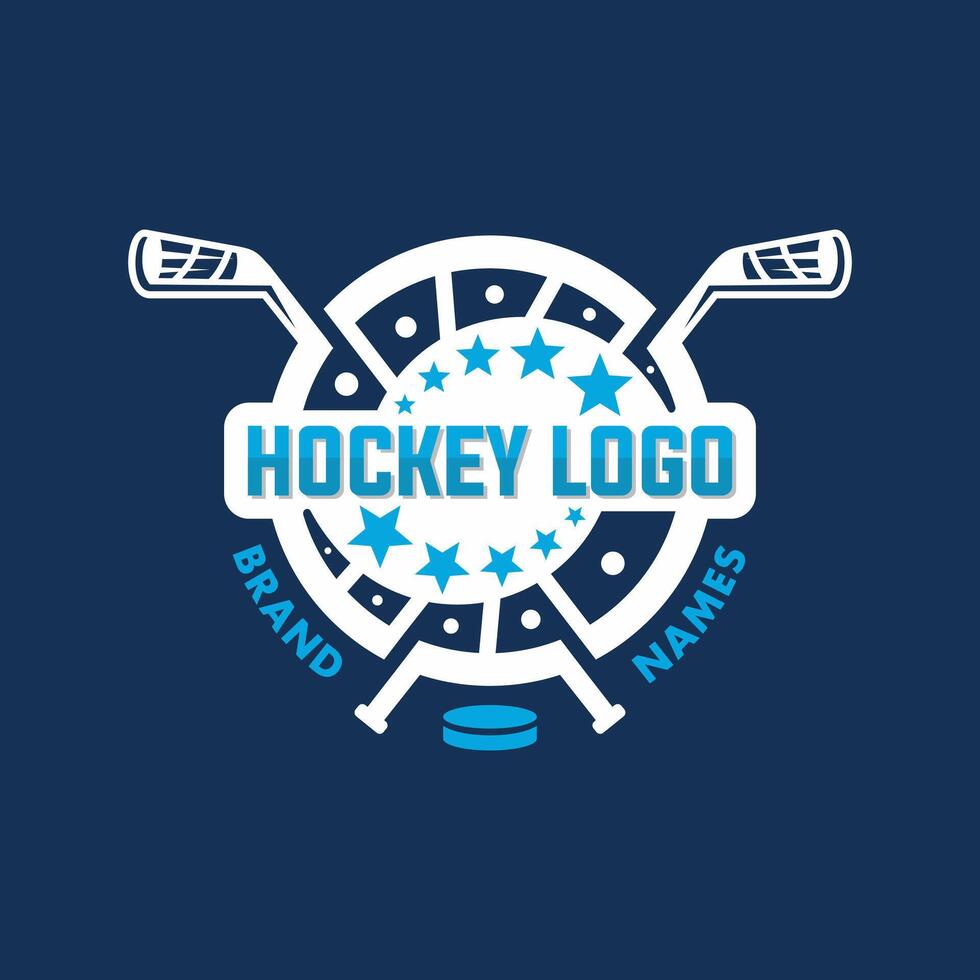 hockey sports emblem logo vector