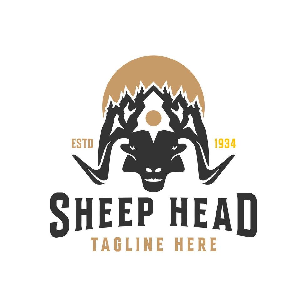mountain goat horn logo vector