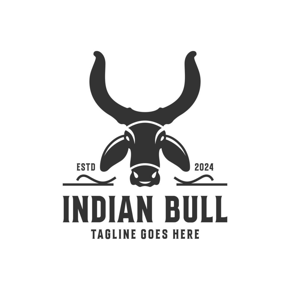 Indian cow horn logo vector
