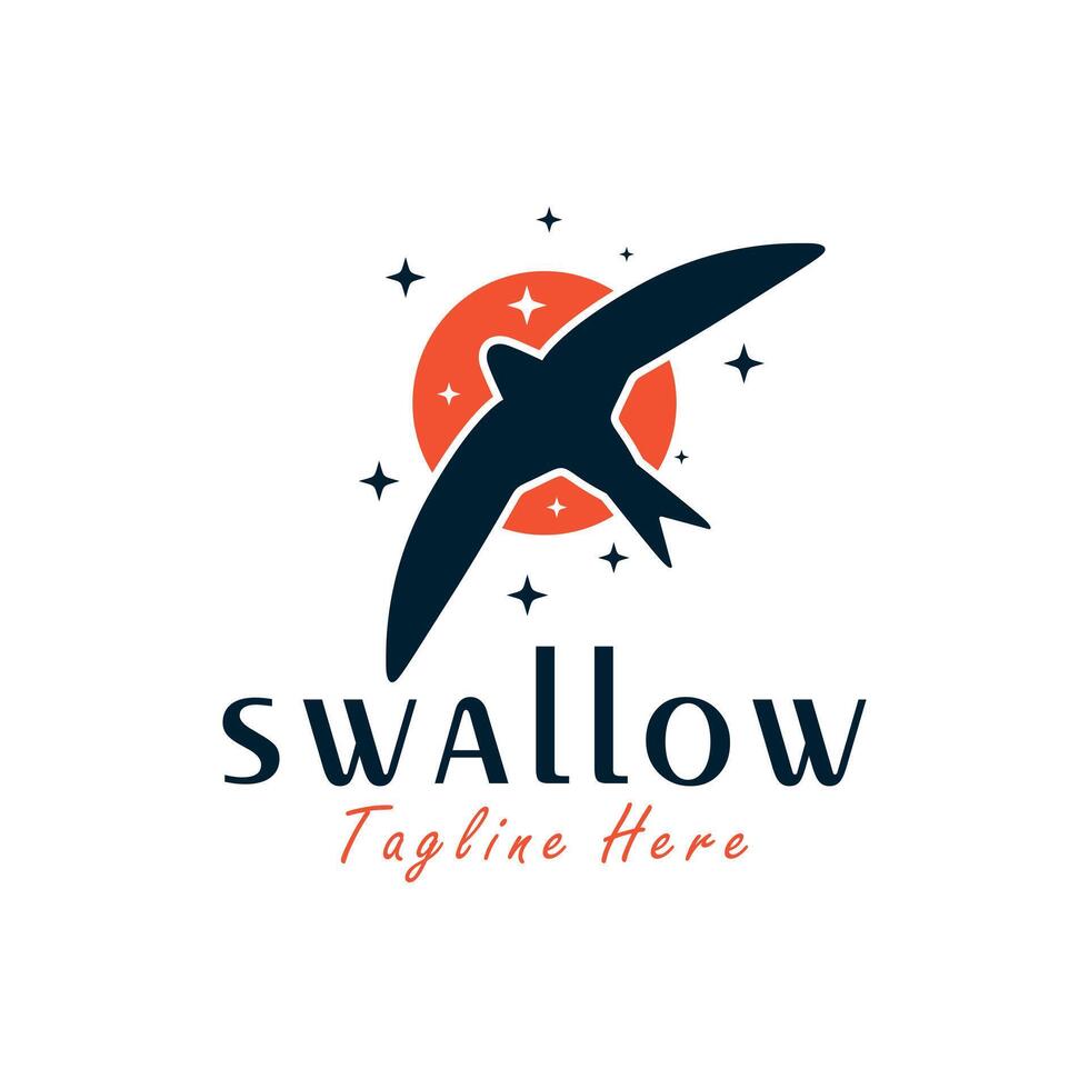 flying swallow bird logo vector