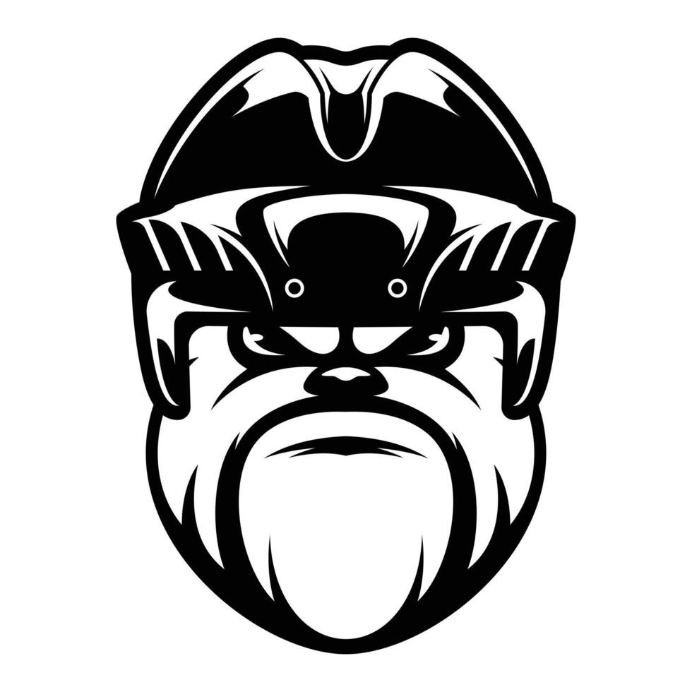 Bulldog Hockey Helmet Outline Version vector
