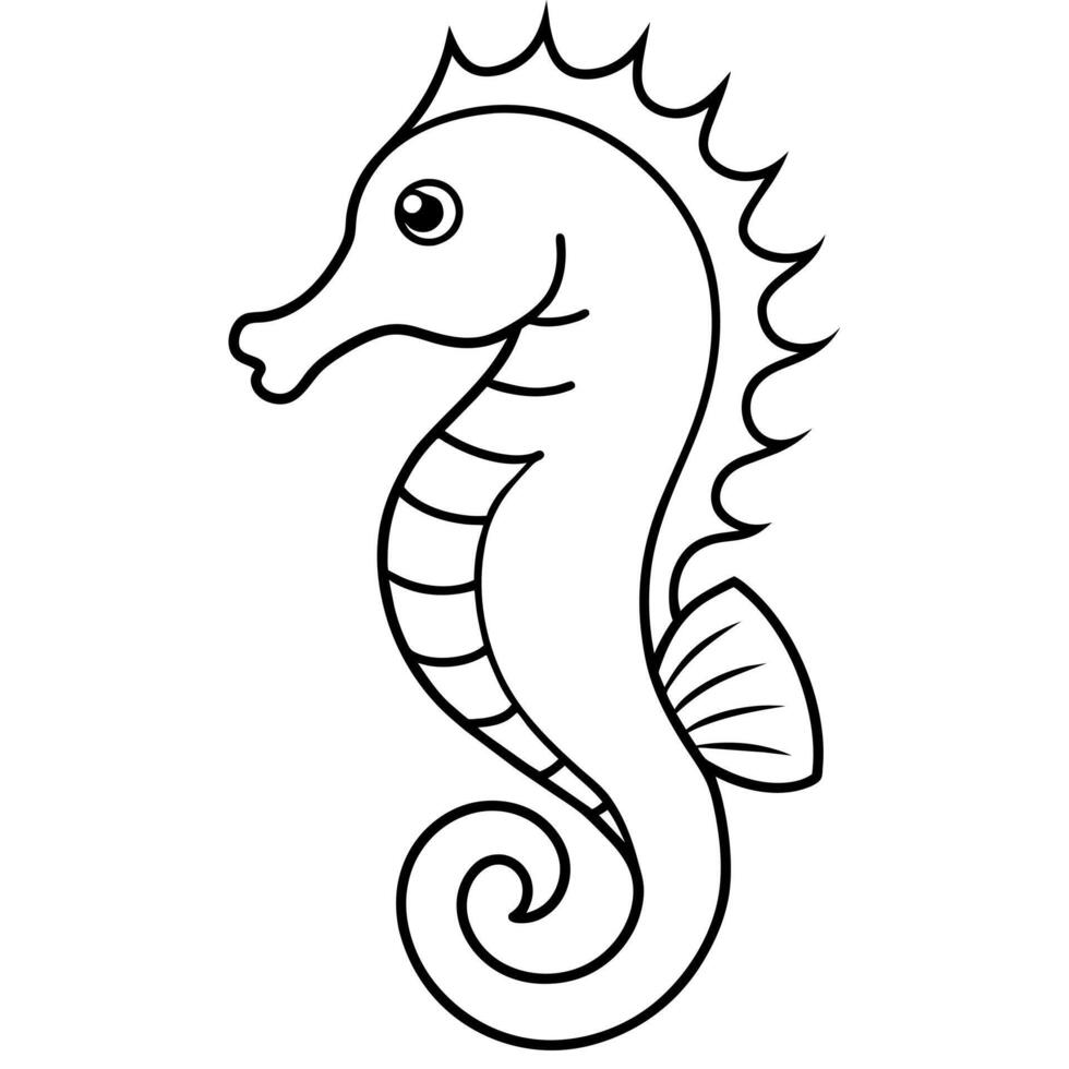 Seahorse flat style illustration vector