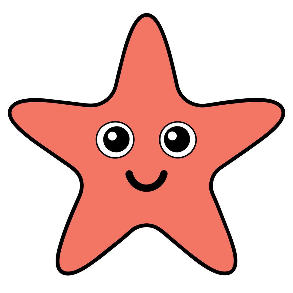 Starfish flat style illustration, Carton style vector