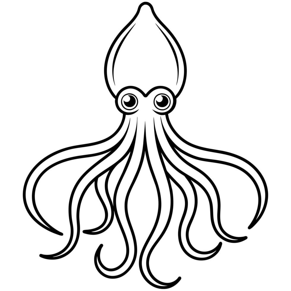 Squid animal flat style illustration vector