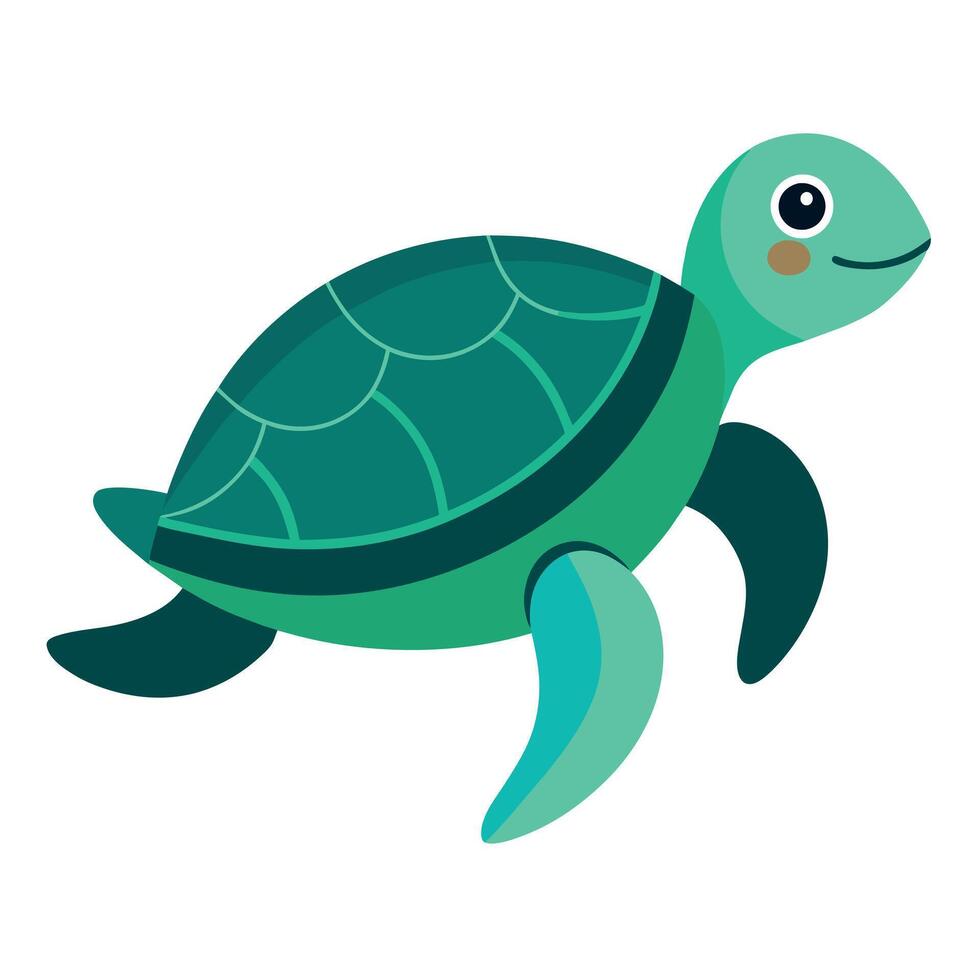 Sea Turtle illustration flat style, Turtle carton vector