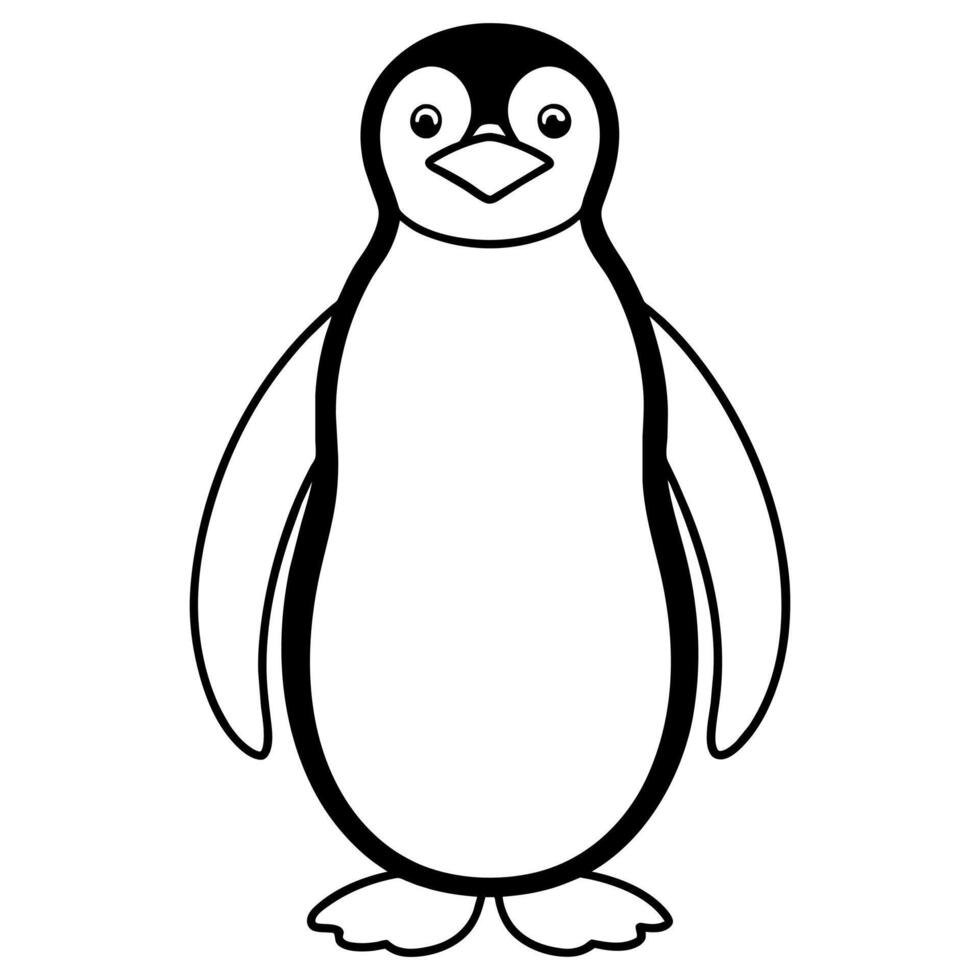 pingüino plano estilo ilustración vector