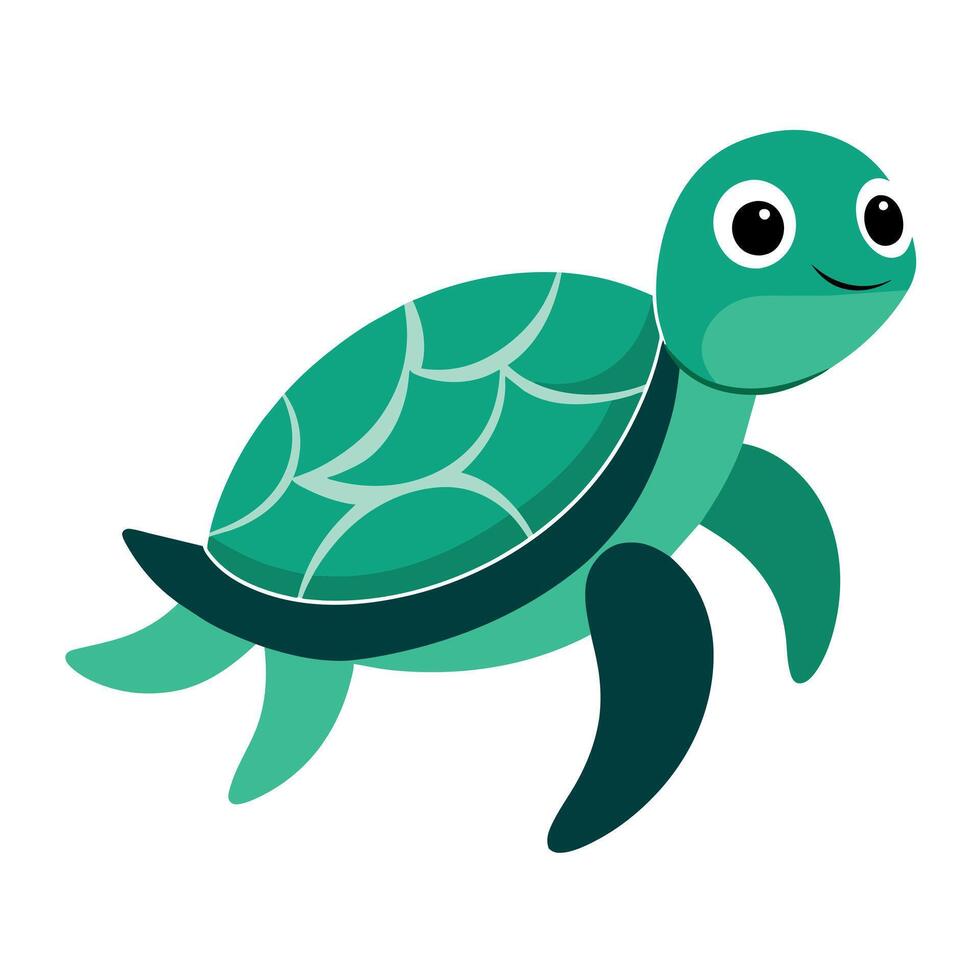 Sea Turtle illustration flat style, Turtle carton vector
