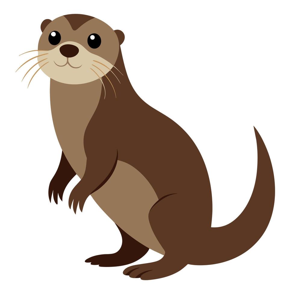 Otter animal flat style illustration vector