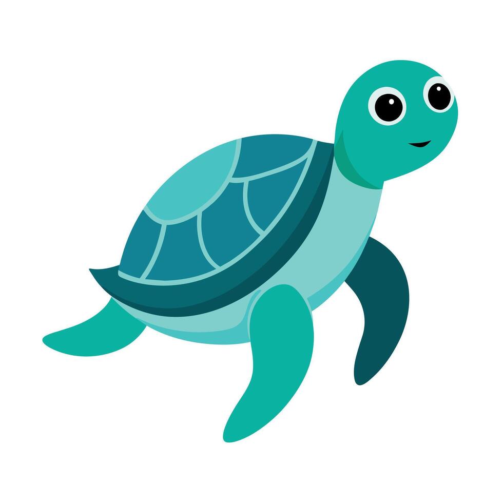 Sea Turtle illustration flat style, Turtle carton vector