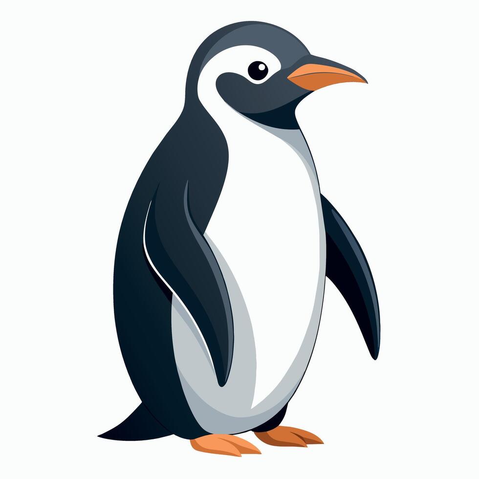 Penguin flat style illustration vector
