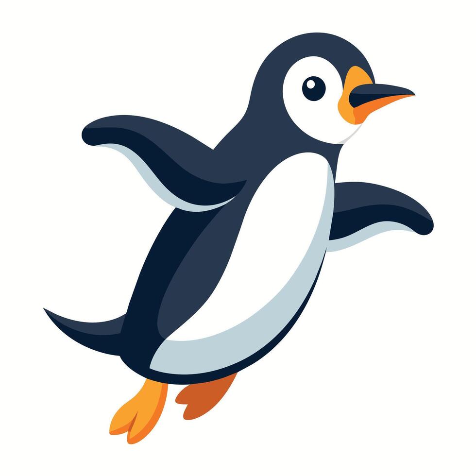 Penguin flat style illustration vector