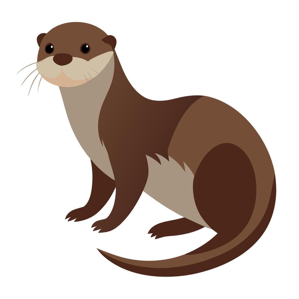 Otter Animal flat style illustration vector