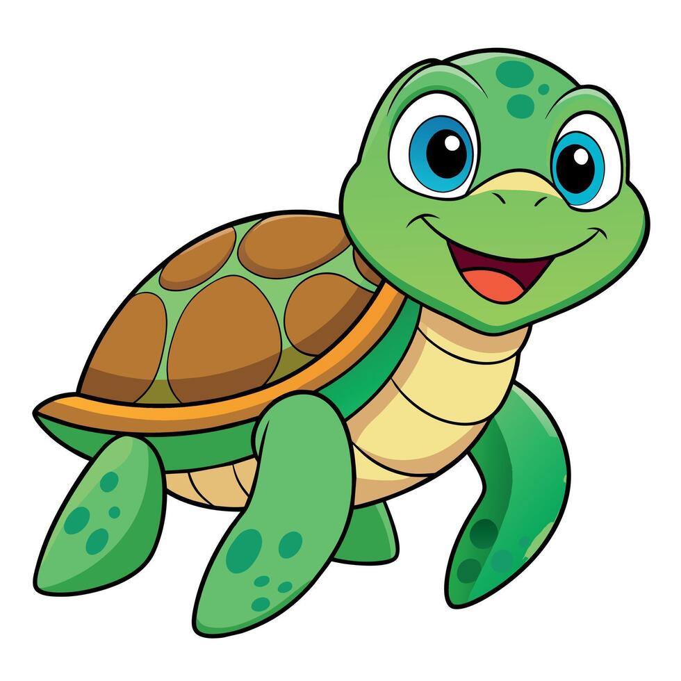 Sea Turtle illustration flat style, Turtle carton vector