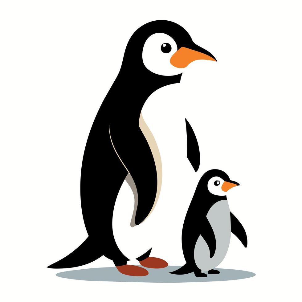 Penguin flat style illustration vector