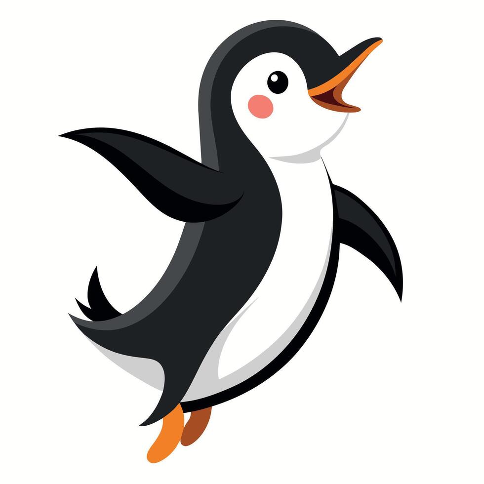 Penguin flat style illustration vector
