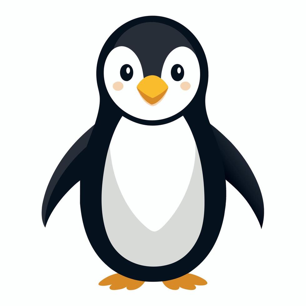 Penguin flat style illustration vector