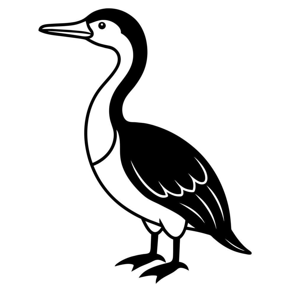 Cormorant animal flat style illustration vector