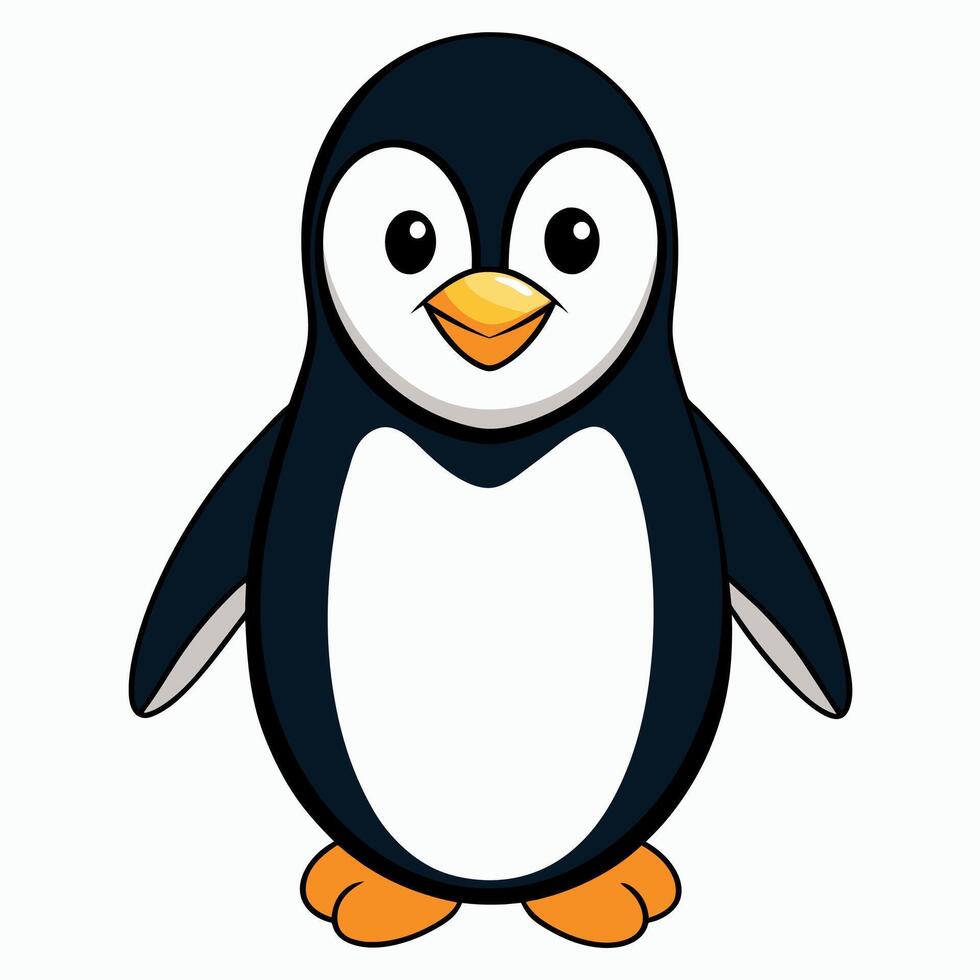 Penguin flat style illustration vector