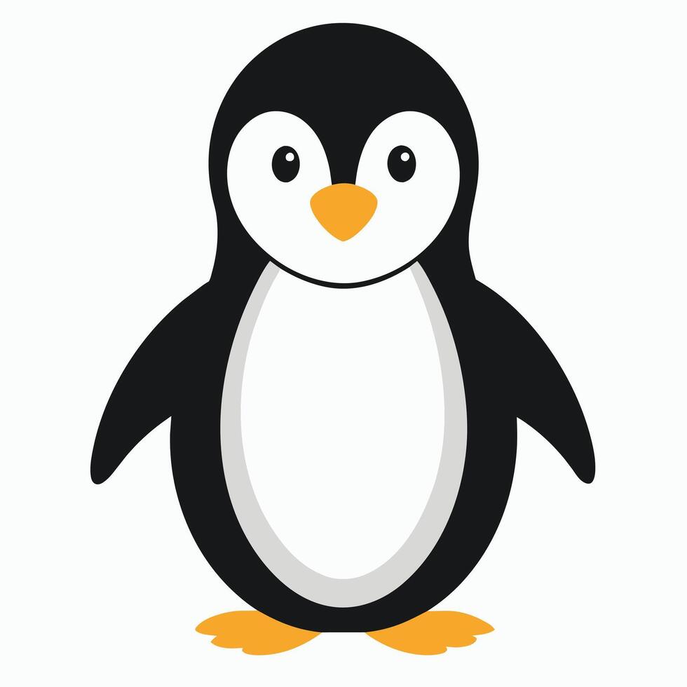 Penguin flat style illustration vector