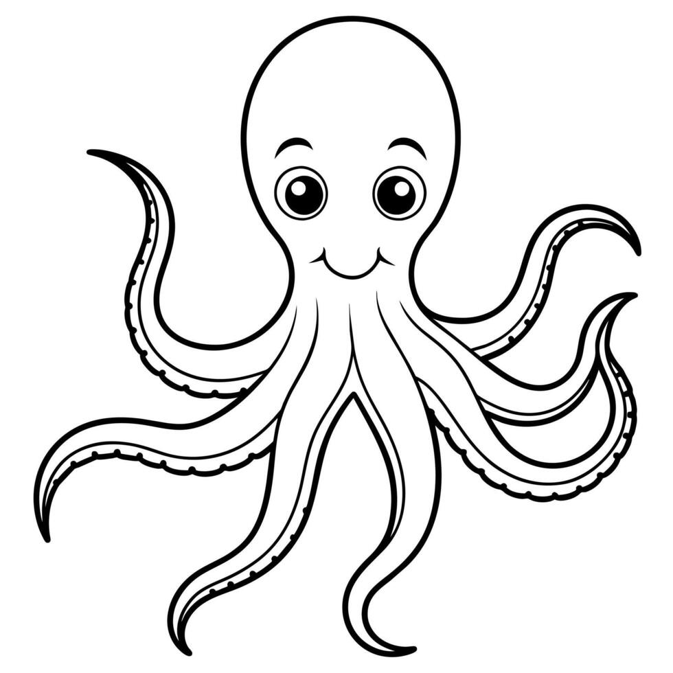 Octopus flat style illustration vector