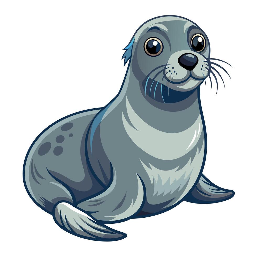 seal animal illustration flat style, a seal animal vector
