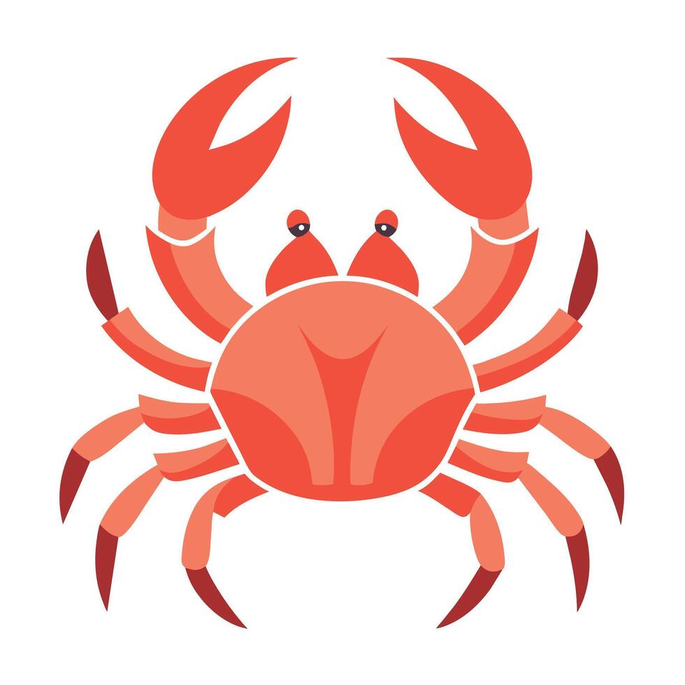 Crab flat style illustration vector