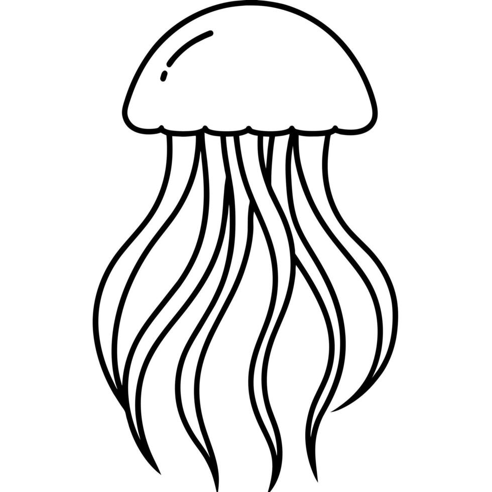 Jellyfish flat style illustration vector