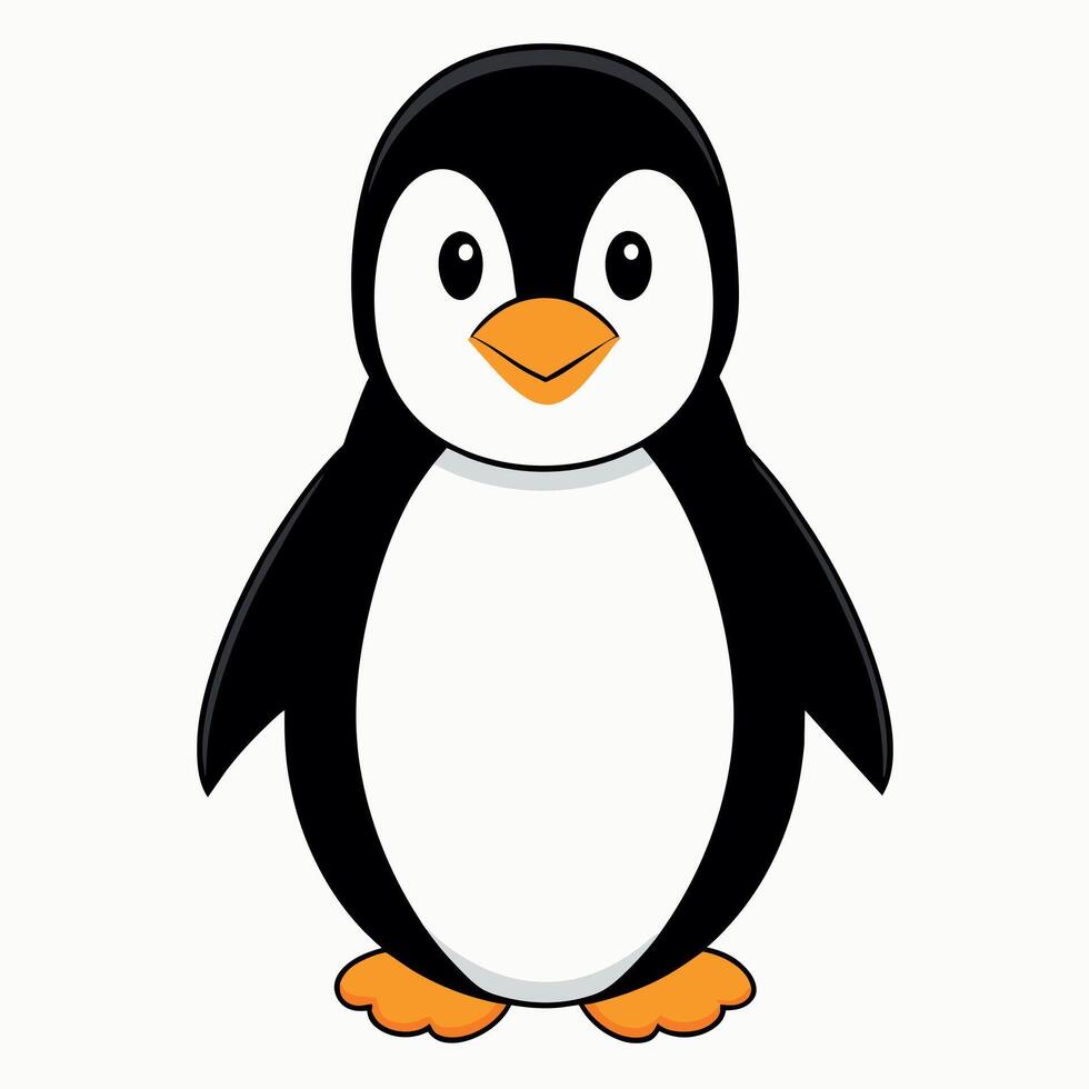 Penguin flat style illustration vector