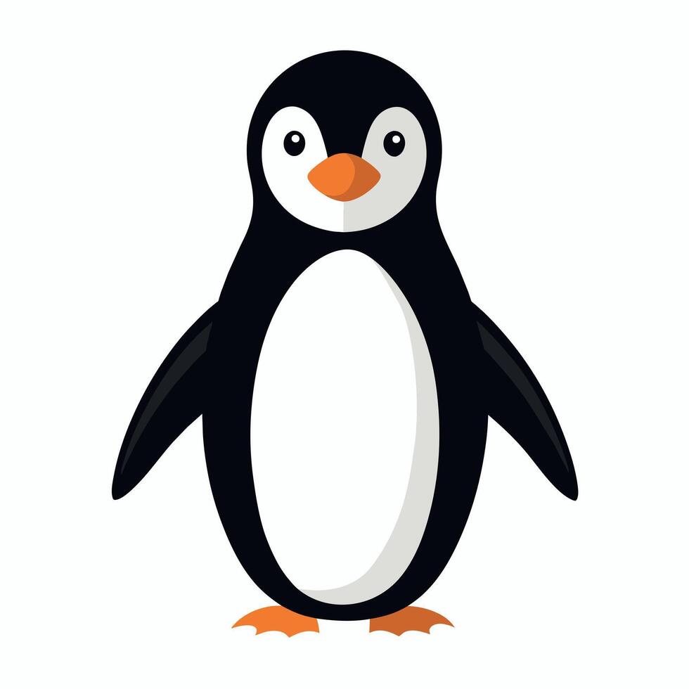 Penguin flat style illustration vector
