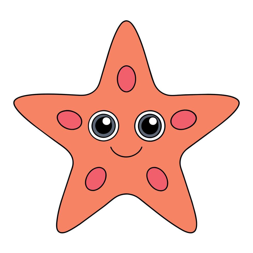 Starfish flat style illustration, Carton style vector