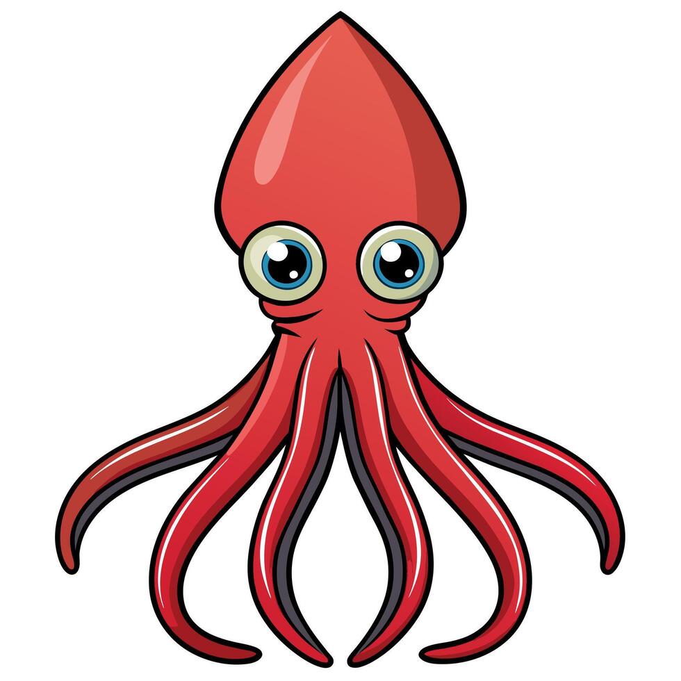Squid animal flat style illustration vector