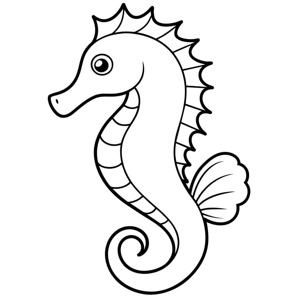 Seahorse flat style illustration vector