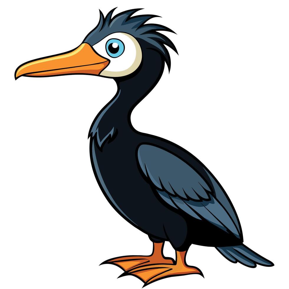 Cormorant animal flat style illustration vector
