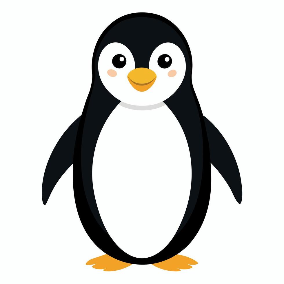 Penguin flat style illustration vector
