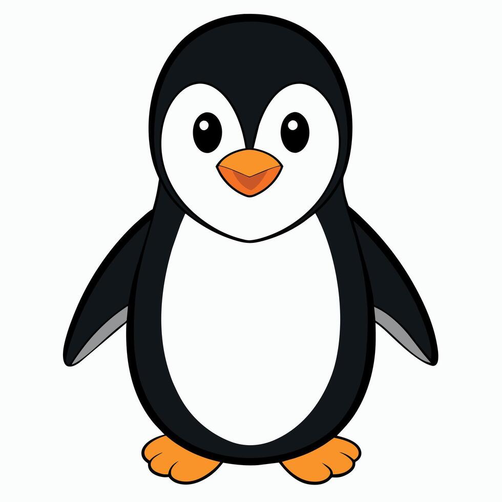 Penguin flat style illustration vector