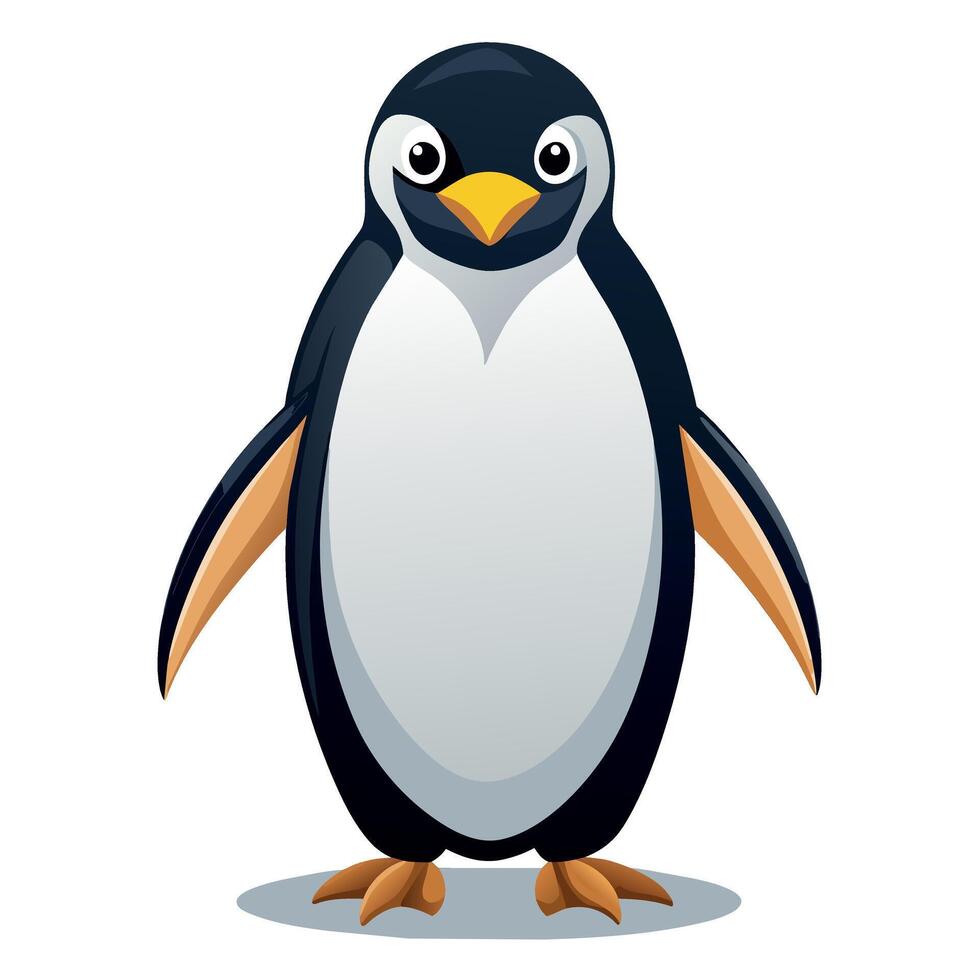 Penguin flat style illustration vector