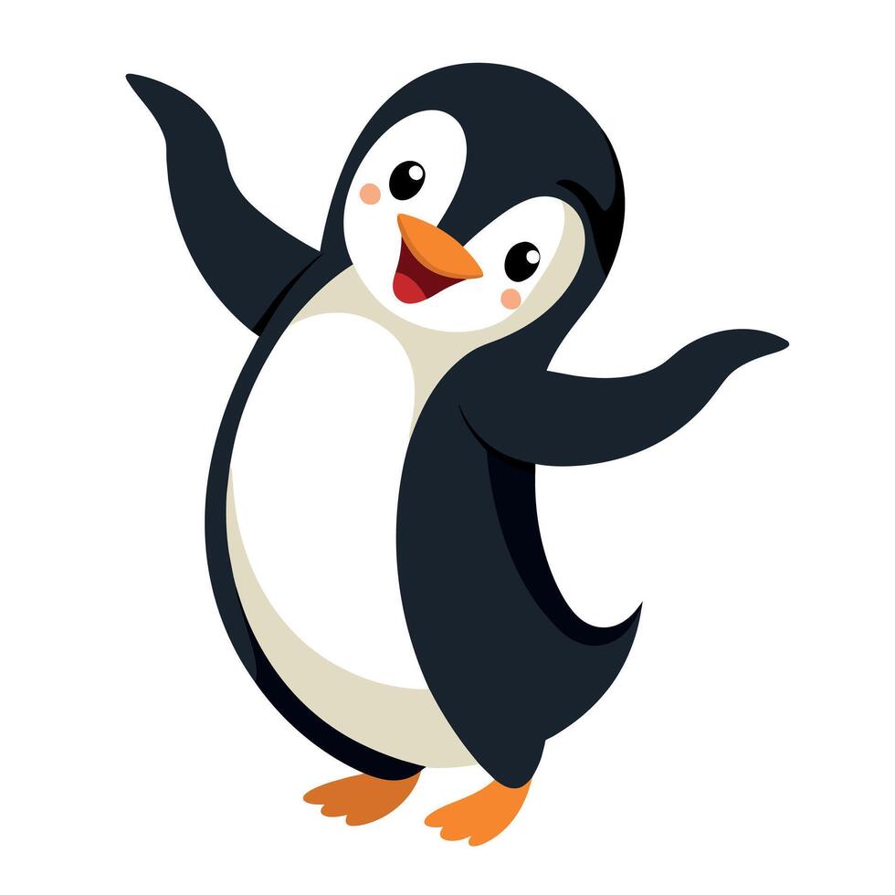 Penguin flat style illustration vector