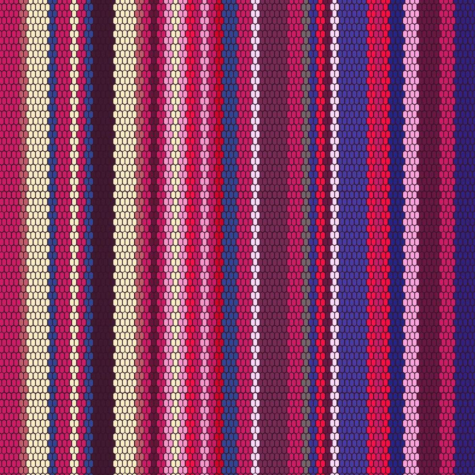 A lined textiles of colorful shapes traditional pattern on dark Background used for fashion and clothes, Blanket stripes in seamless pattern vector