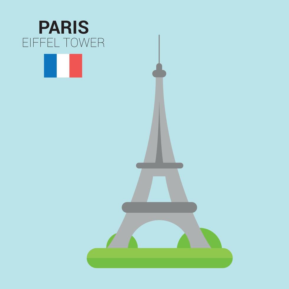 Monuments and landmarks Collection. Eiffel Tower. Paris, France. vector