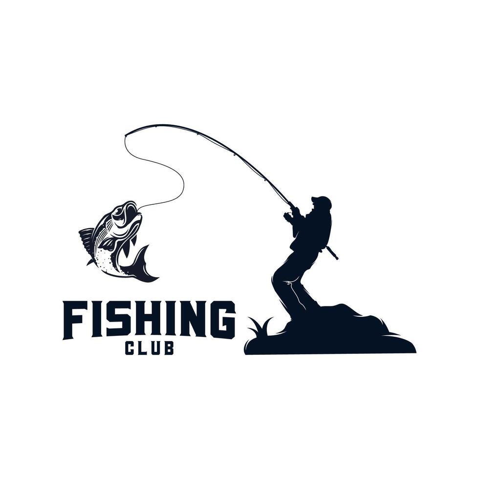 Fishing logo design template illustration vector
