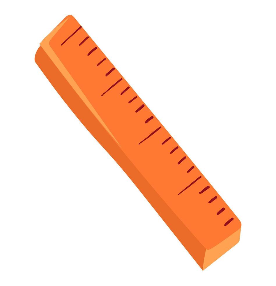 Straight ruler in flat design. School stationery and measurement tool. illustration isolated. vector