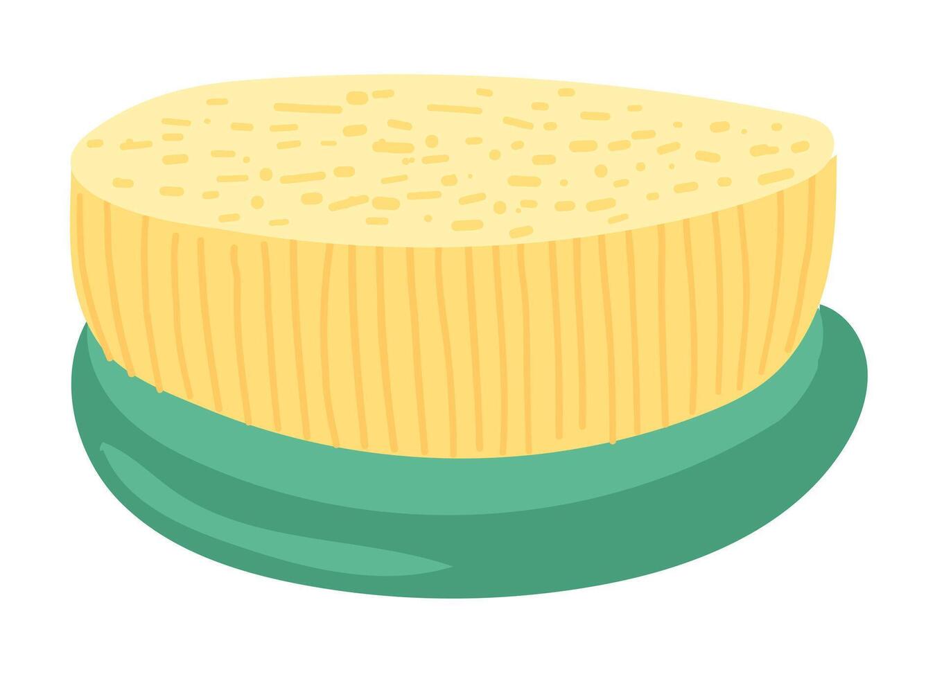 Body brush in flat design. Rounded wooden tool for washing and massage. illustration isolated. vector