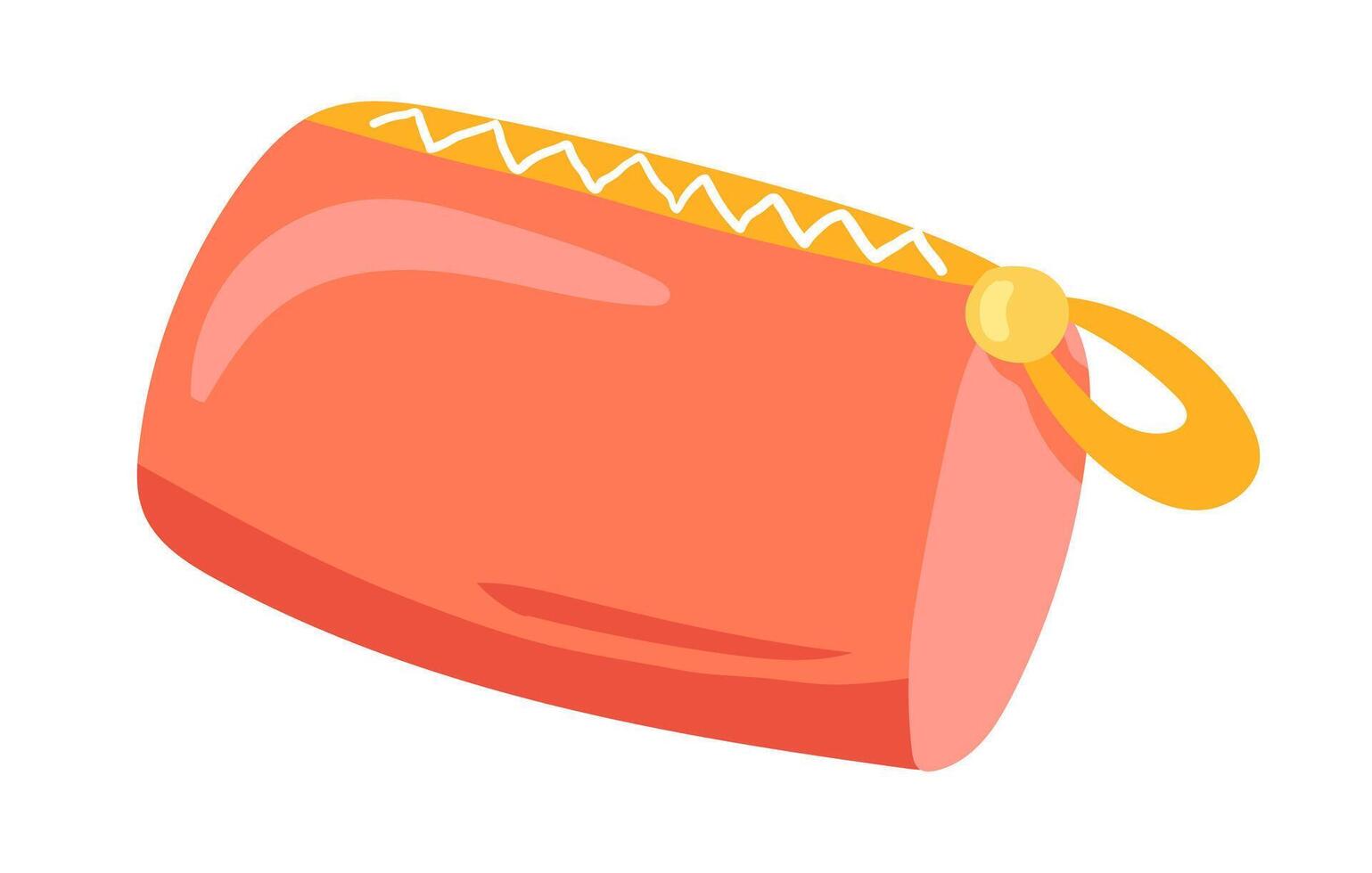 Cosmetic bag in flat design. Compact travel case with zip for makeup products. illustration isolated. vector