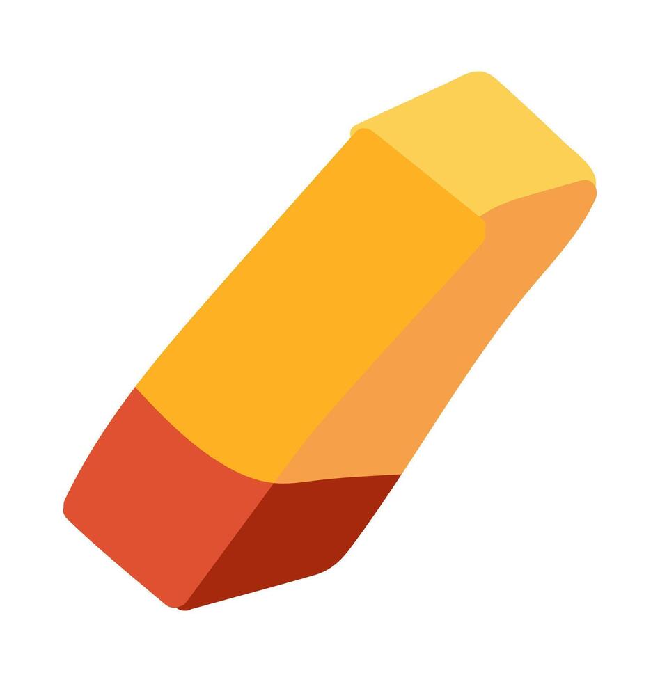 Rubber eraser in flat design. Stationery tool for correction pen mistakes. illustration isolated. vector
