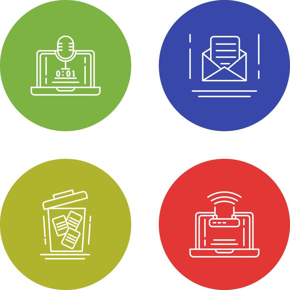Voice Recorder and Email Icon vector