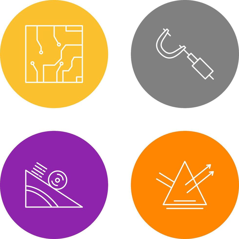 Electrical circuit and Micrometer Icon vector