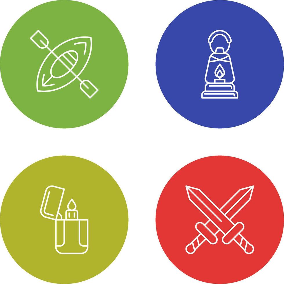 Kayak and Lamp Icon vector