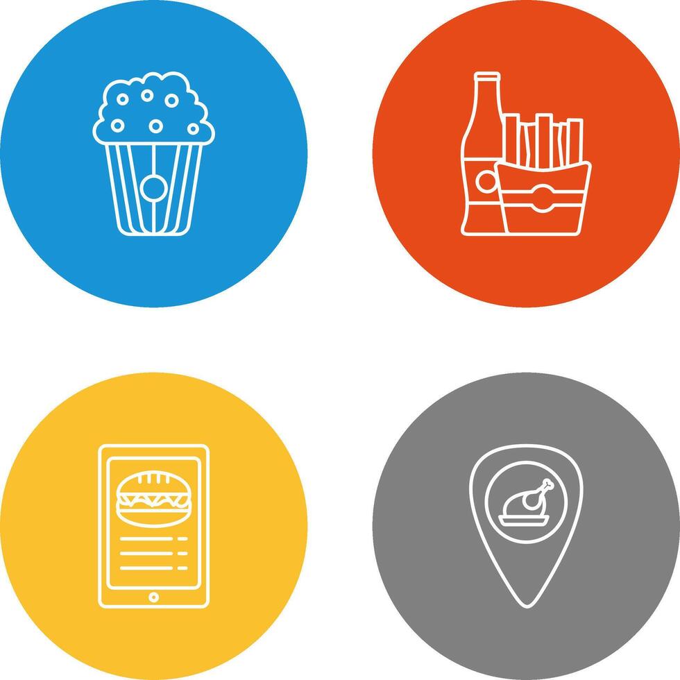 Pop corn and French Icon vector